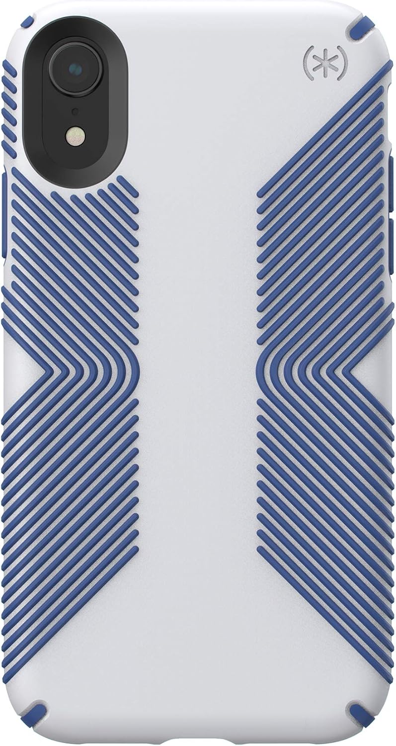 Speck Products Presidio Grip iPhone Xs/iPhone X Case, Microchip Grey/Ballpoint Blue