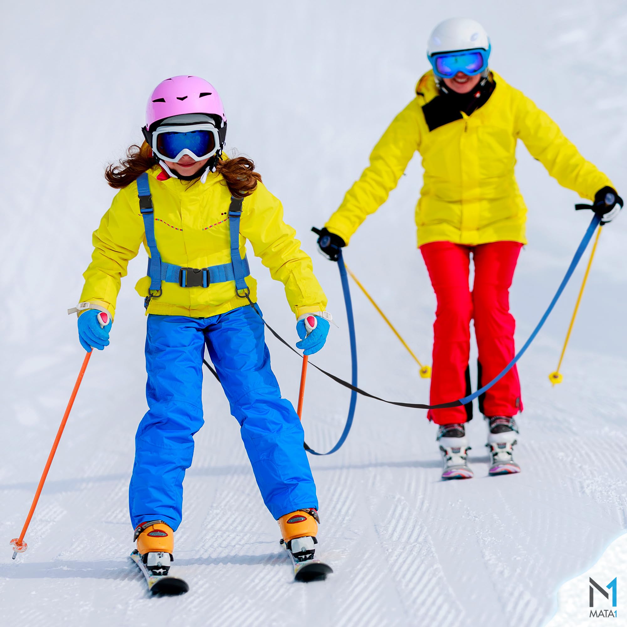 Imbracatura da allenamento per sci e snowboard per bambini - cinghie elastiche elastiche per sterzare e imparare il controllo della velocità - Zaino per allenatore di sci