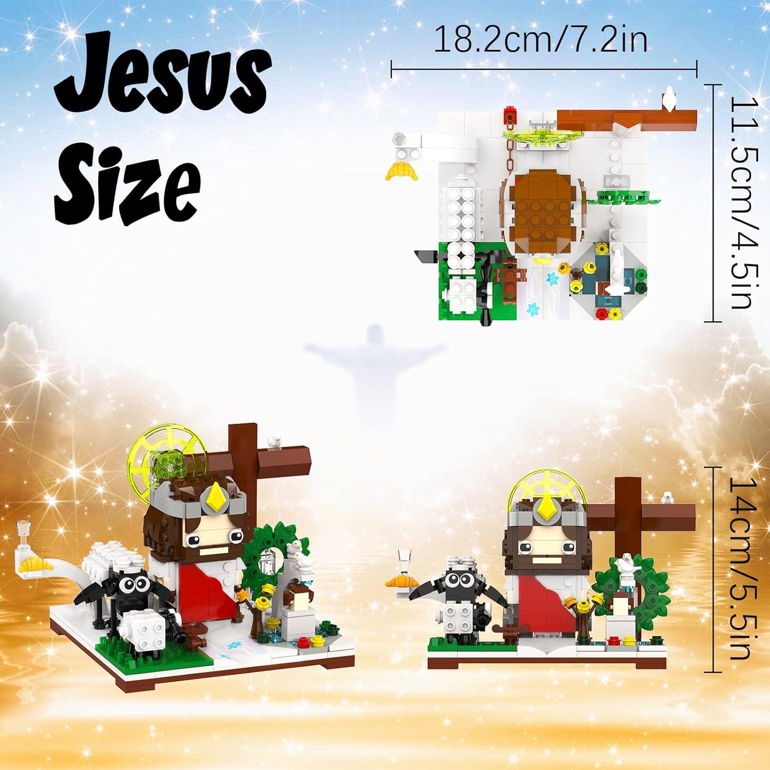 Dimensions of the assembled Jesus Building Block Set