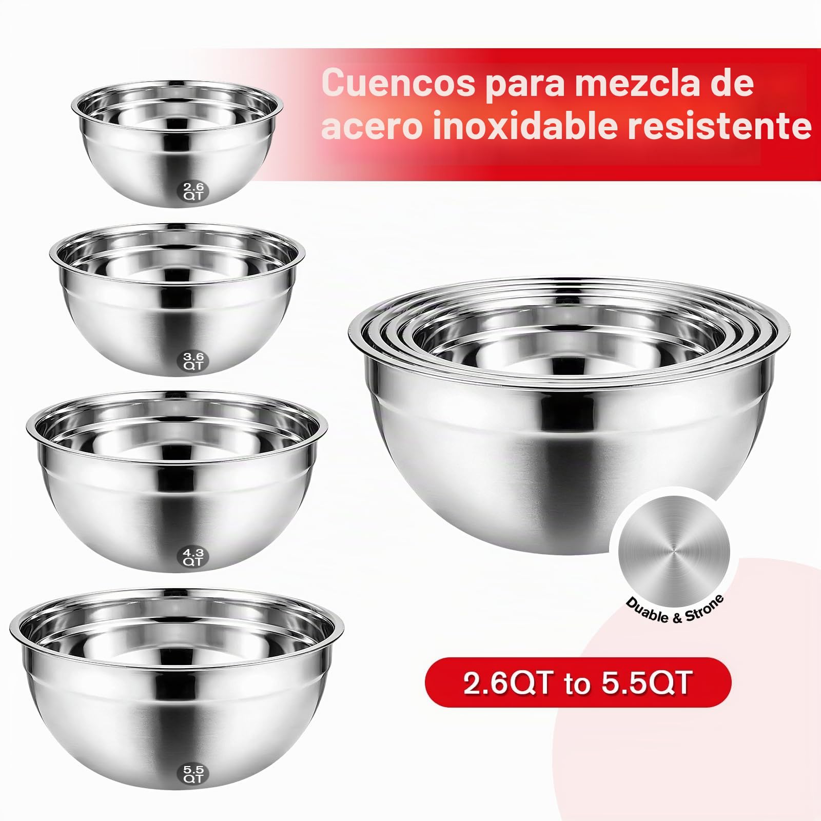 Leaflai Batidora eléctrica de mano con 7 velocidades, varillas eléctricas, 4 cuencos grandes, cuencos insertables de acero inoxidable, vasos medidores, cucharas y varillas Turbo Boost para la cocina