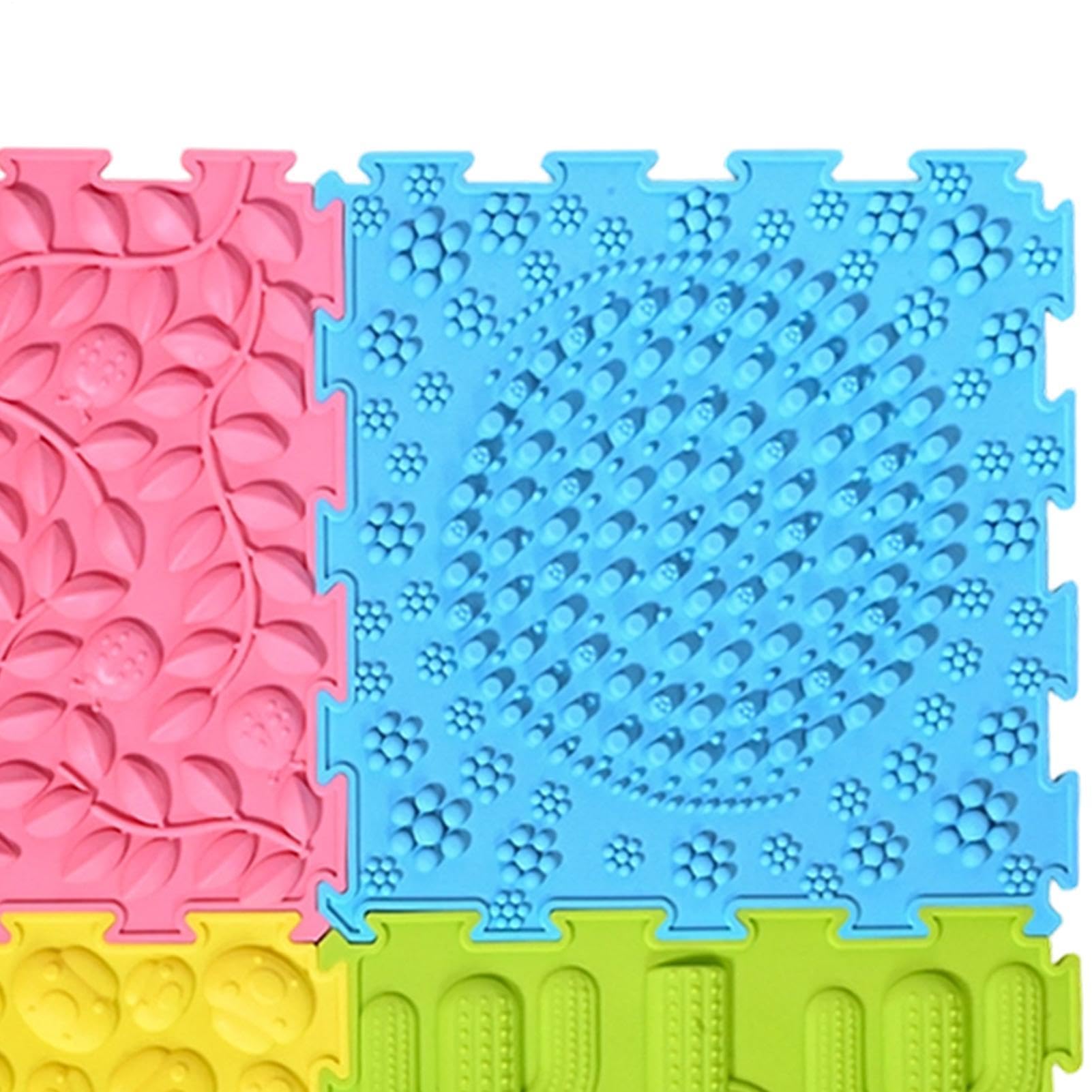 Sensorikmatten rutschfeste Strukturierte Abwaschbare Puzzle-Trittmatten | Zusammensteckbare Weiche Massage-Texturierte Spielmatten für Kinder Vorschulalter Kinderzimmer Wohnbereich