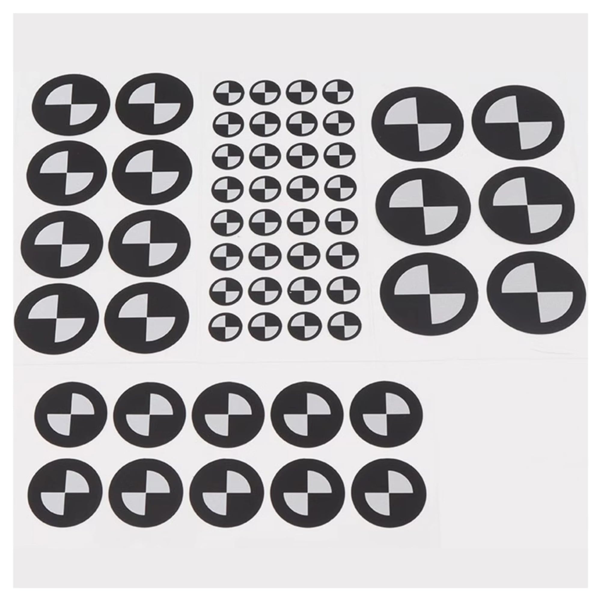 Marker do skanowania 3D Markery ukośne w kształcie sektora Odblaskowe naklejki docelowe do przemysłowego skanowania optycznego(300pcs,Inner20 outer30mm)
