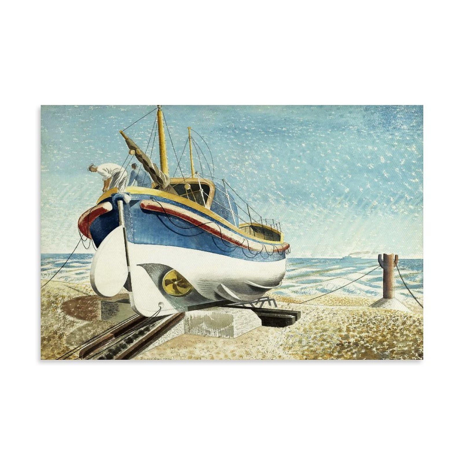 Eric Ravilious Famous Painters' Works（Lifeboat at Aldeburgh）Printing Posters Canvas Wall Art Picture Prints Hanging Photo Gift Idea Decor Homes Artworks 16x24inch(40x60cm)