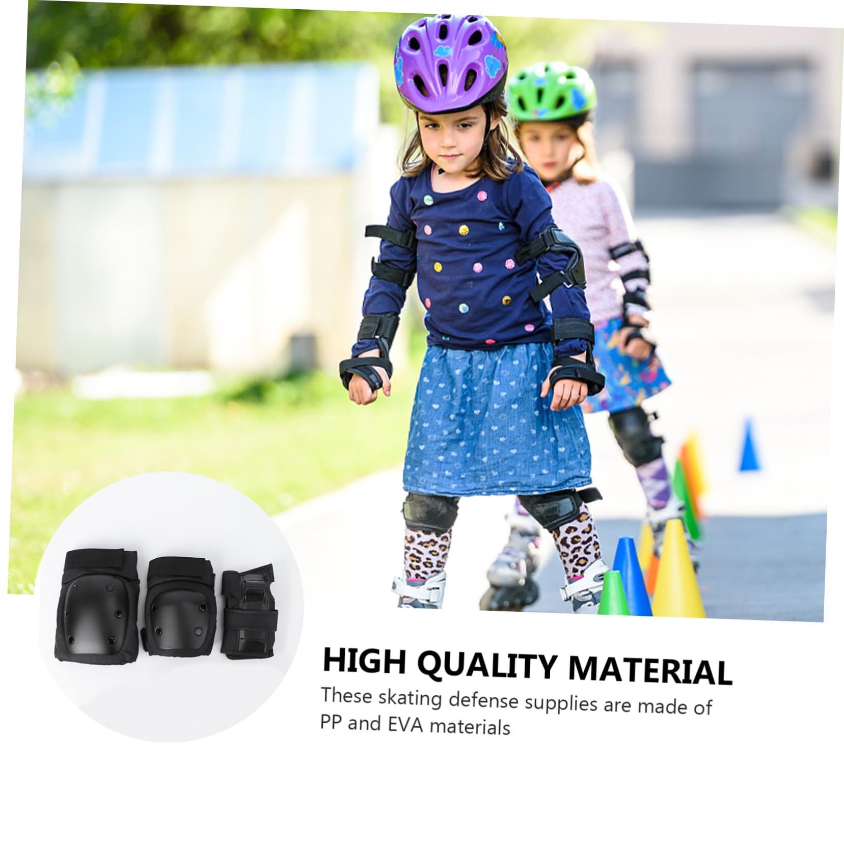 GOOHOCHY 6pcs Scooter Guard Set for Kids Adults Skating Elbow Guard Kneecap Pp Eva Materials l Size 61-80kg