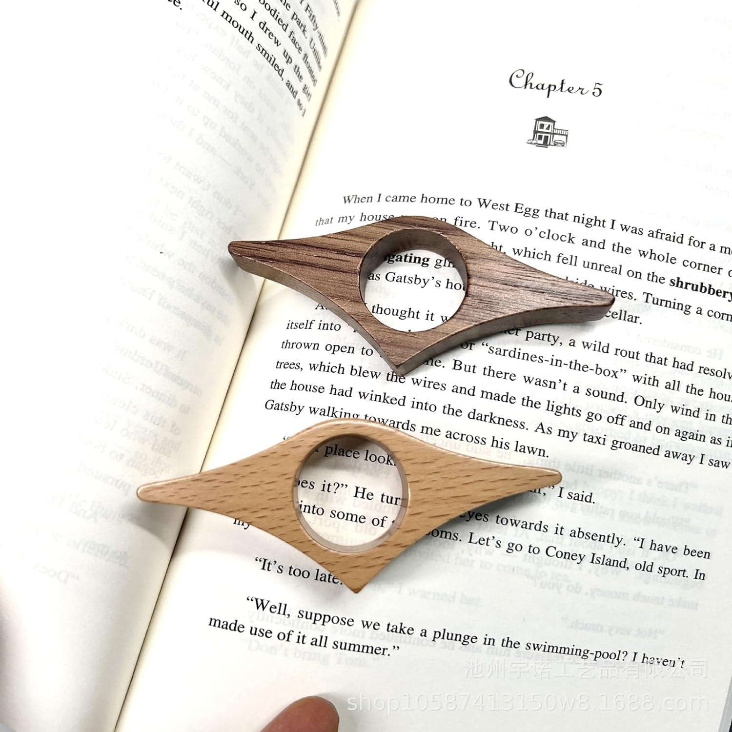 TILISMA Bague De Lecture - Fait à La Main En Noyer Naturel - Support De Page De Livre - Accessoires De Lecture De Livre - Cadeaux Pour Les Amateurs De Livres, Cadeaux