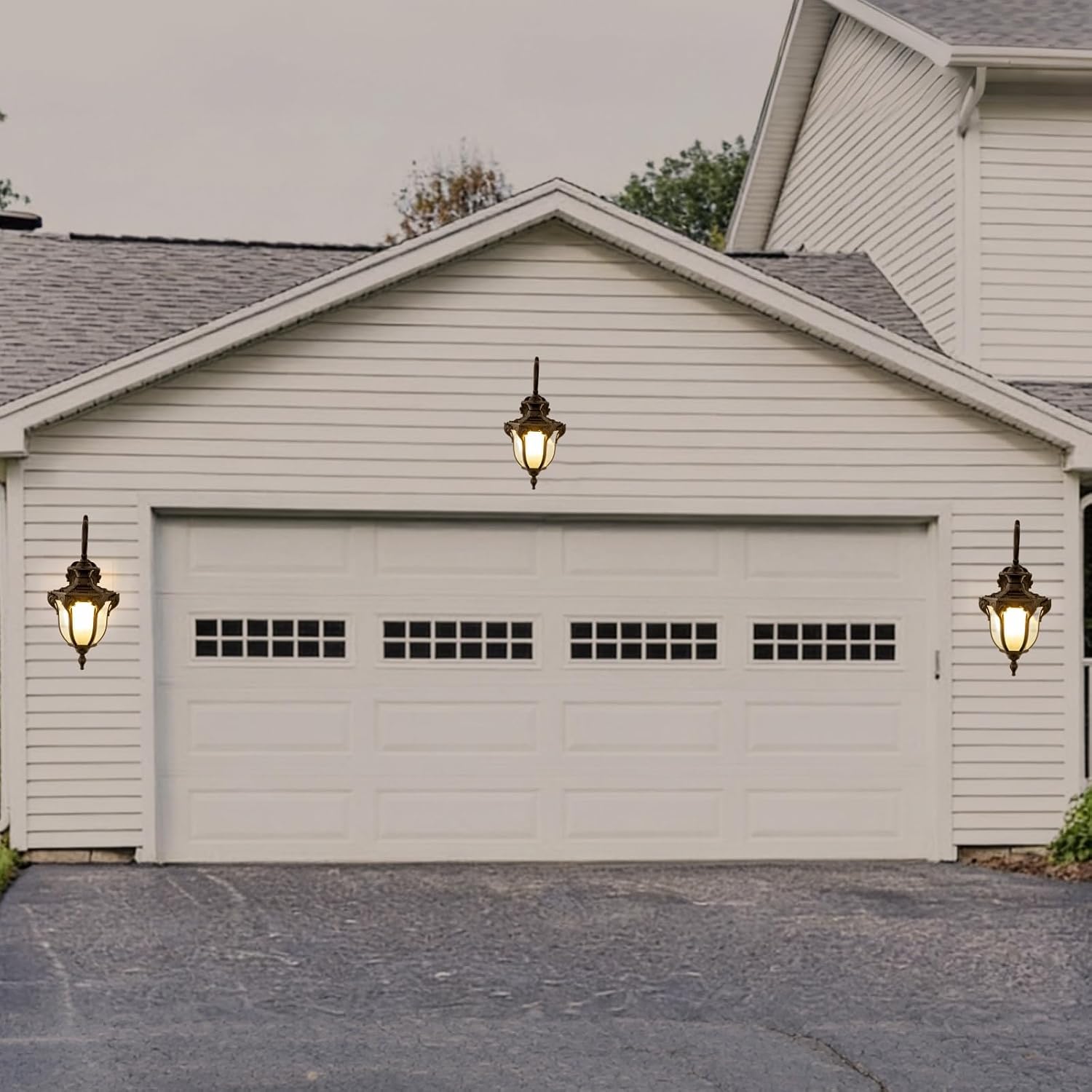Outdoor Porch Lights Wall Mount Vintage 23.1" Wall Light Fixtures Oversized Front Porch Lantern Lights Black Wall Sconce Waterproof for Garage Front Door Balcony Patio Street