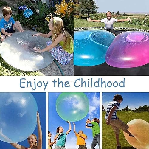 Miniatura 3 de Juguete de bola de burbujas de 47 pulgadas para adultos y niños, bola de agua inflable para playa, jardín, bola de goma suave, fiesta al aire libre,