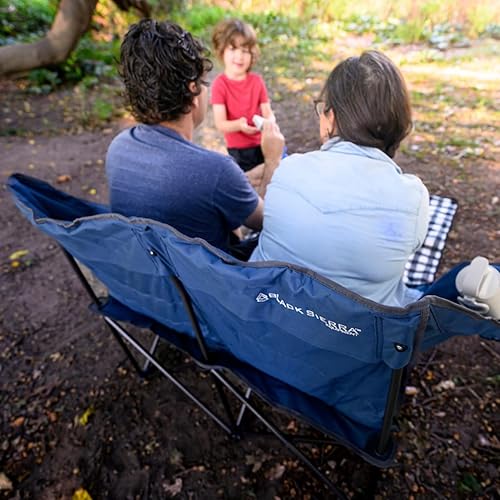 Miniatura 2 de Black Sierra - Silla de campamento plegable doble acolchada, sofá de campamento plegable de gran tamaño, sofá biplaza portátil para exteriores