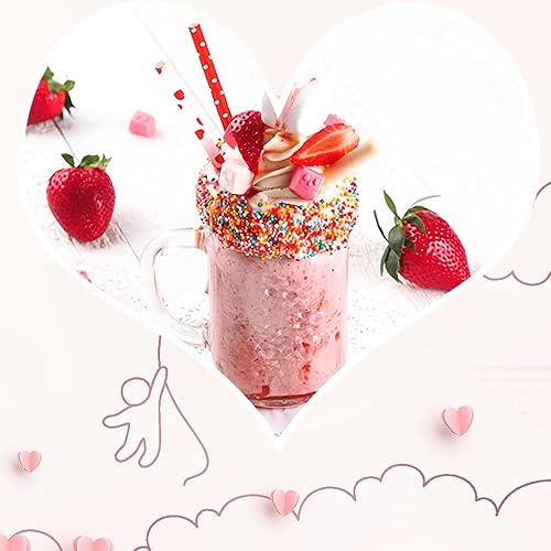 Miniatura 6 de EVECILOO 200 popotes de papel para el día de San Valentín, pajitas de papel de punto rojo, pajitas desechables para boda, fiesta de cumpleaños,