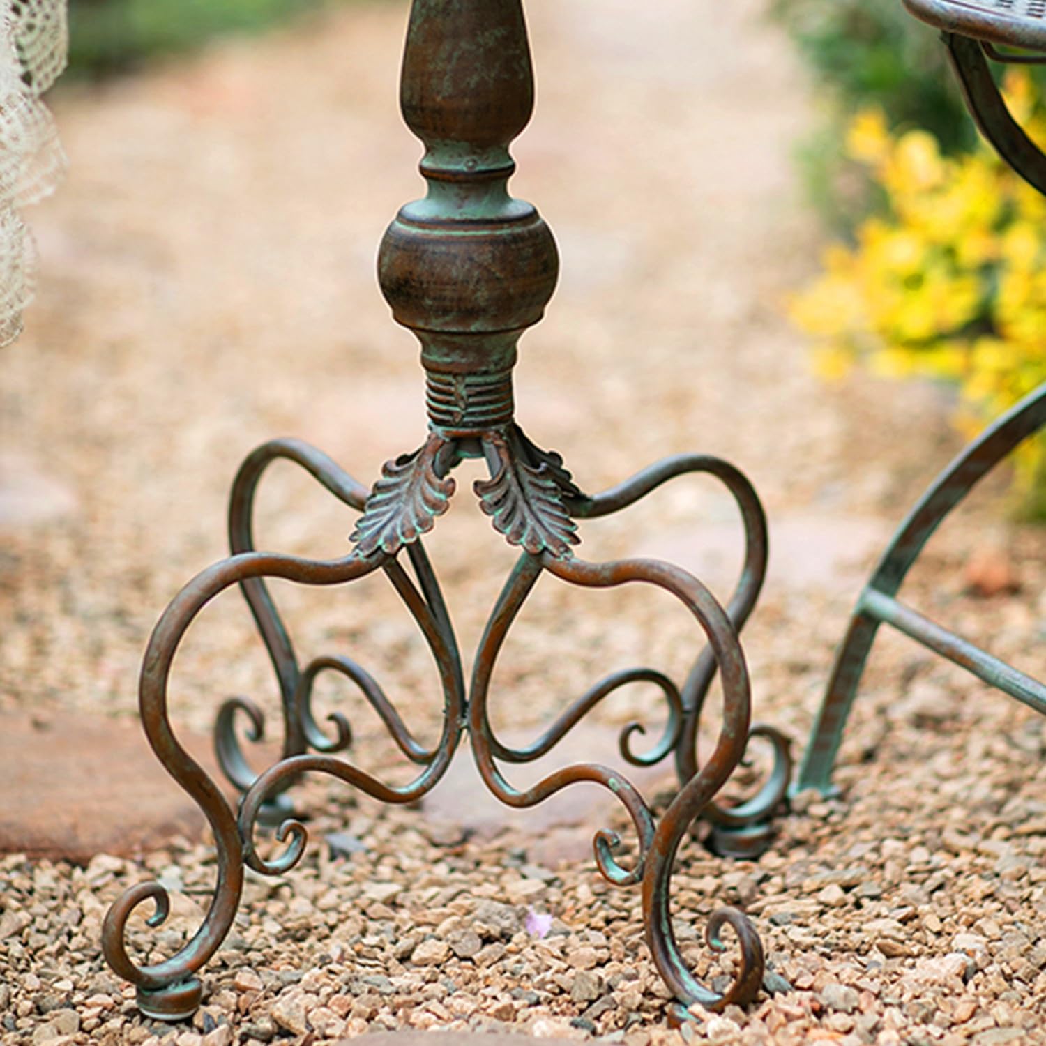 Tavolino rotondo in metallo per esterni, impermeabile, antiruggine, per patio, balcone, cortile e portico, ideale per interni ed esterni, per sedie da giardino