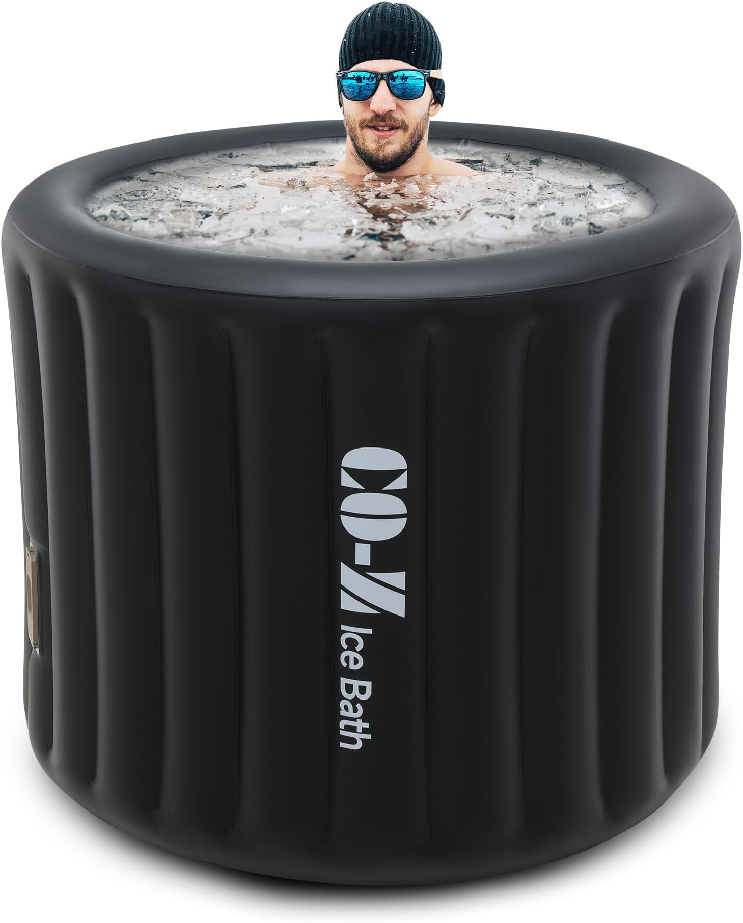 CO-Z Ice Bathtub,Cold Plunge Tub with Electric Air Pump, Portable Ice Bath Tub for Athletes, Ice Tub with Protective Cover for Recovery at Home, Outdoor Collapsible Cold Therapy Pod for Adult