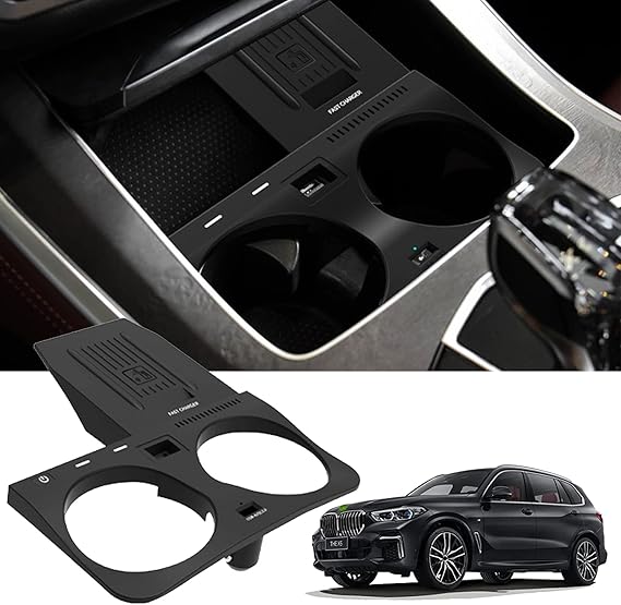 elecdigit 2022 upgrade car wireless charger qi 15w quick charge for bmw x5 x6 x5m x6m x7 2020 2022 f85f86 with usb ports