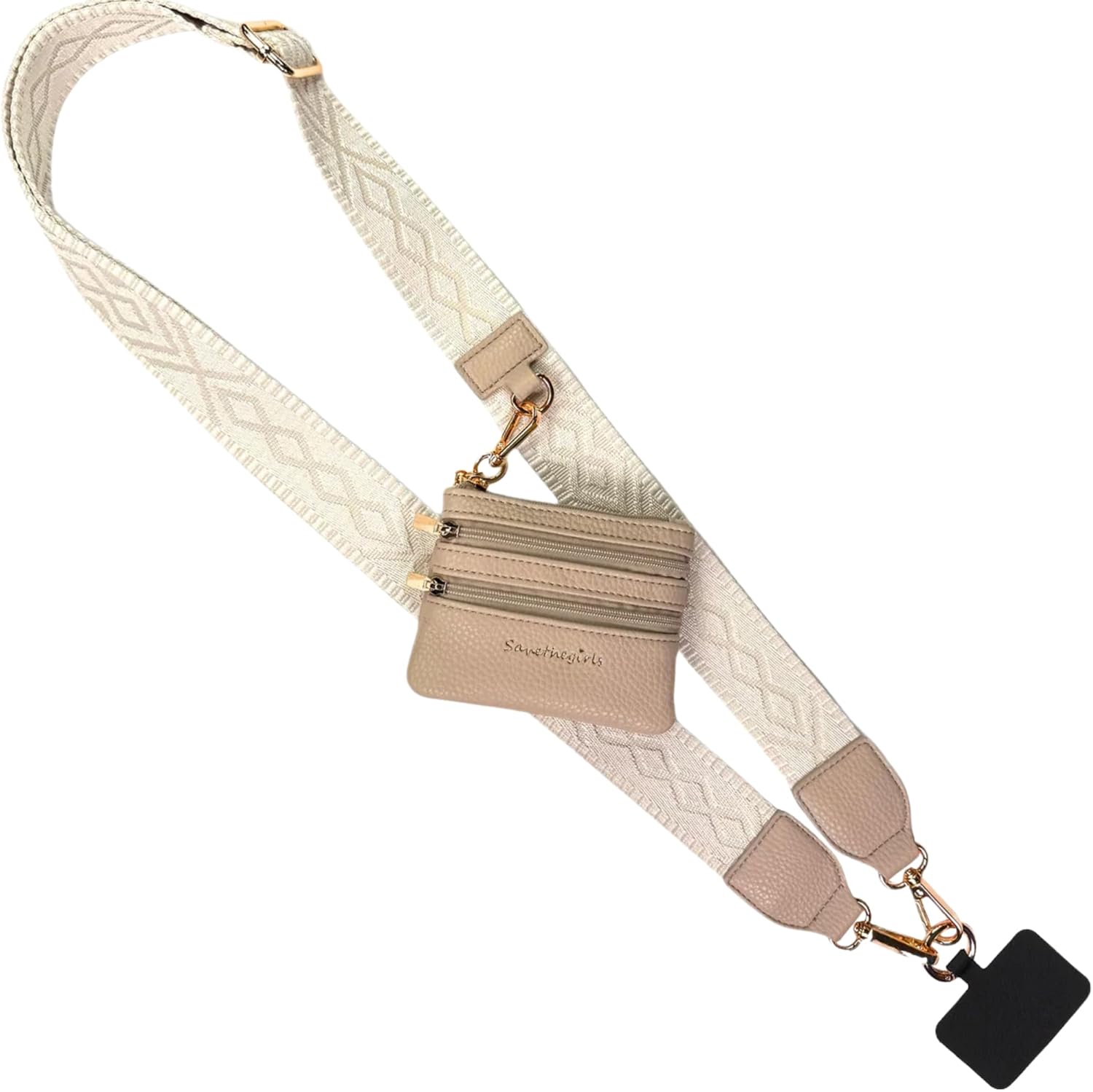 Save the Girls Original Clip and Go Phone Strap Pattern - Crossbody Phone Strap Chain with Zipper Wallet Pouch - Image 7