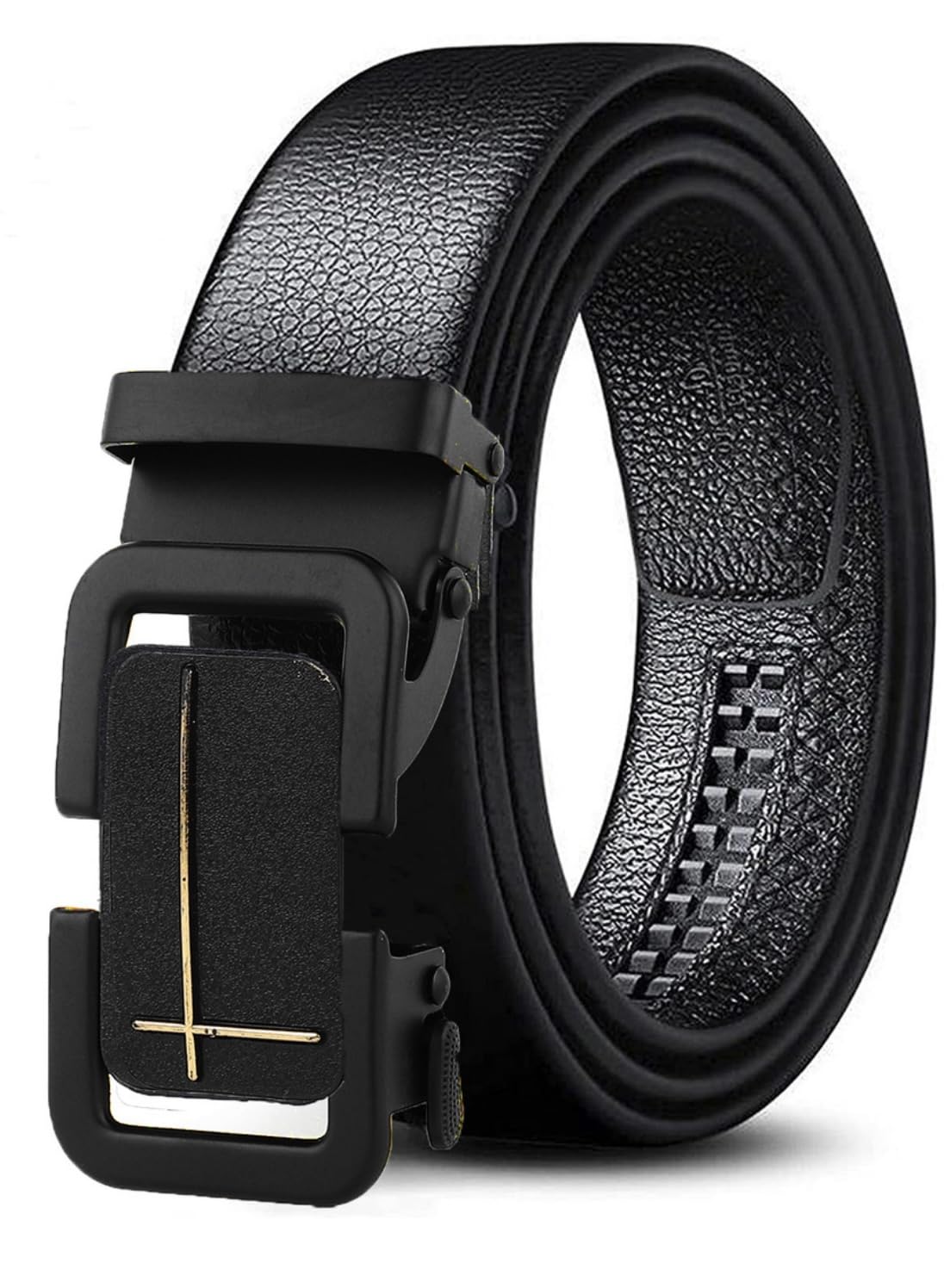loopa Men's Formal, Evening, Party Black Artificial Leather Belt-picture-44