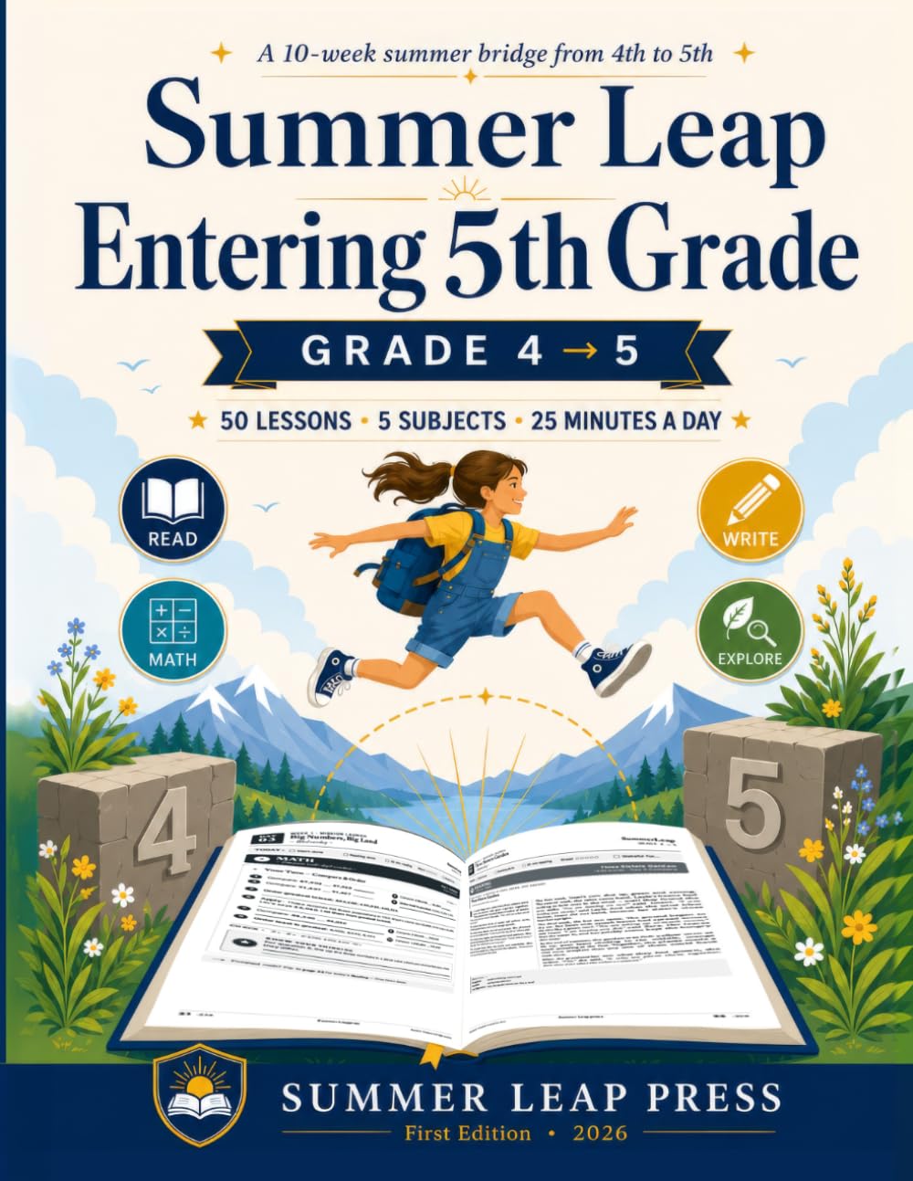 Summer Leap: Entering 5th Grade: A 10-Week Summer Bridge Workbook from 4th to 5th Grade