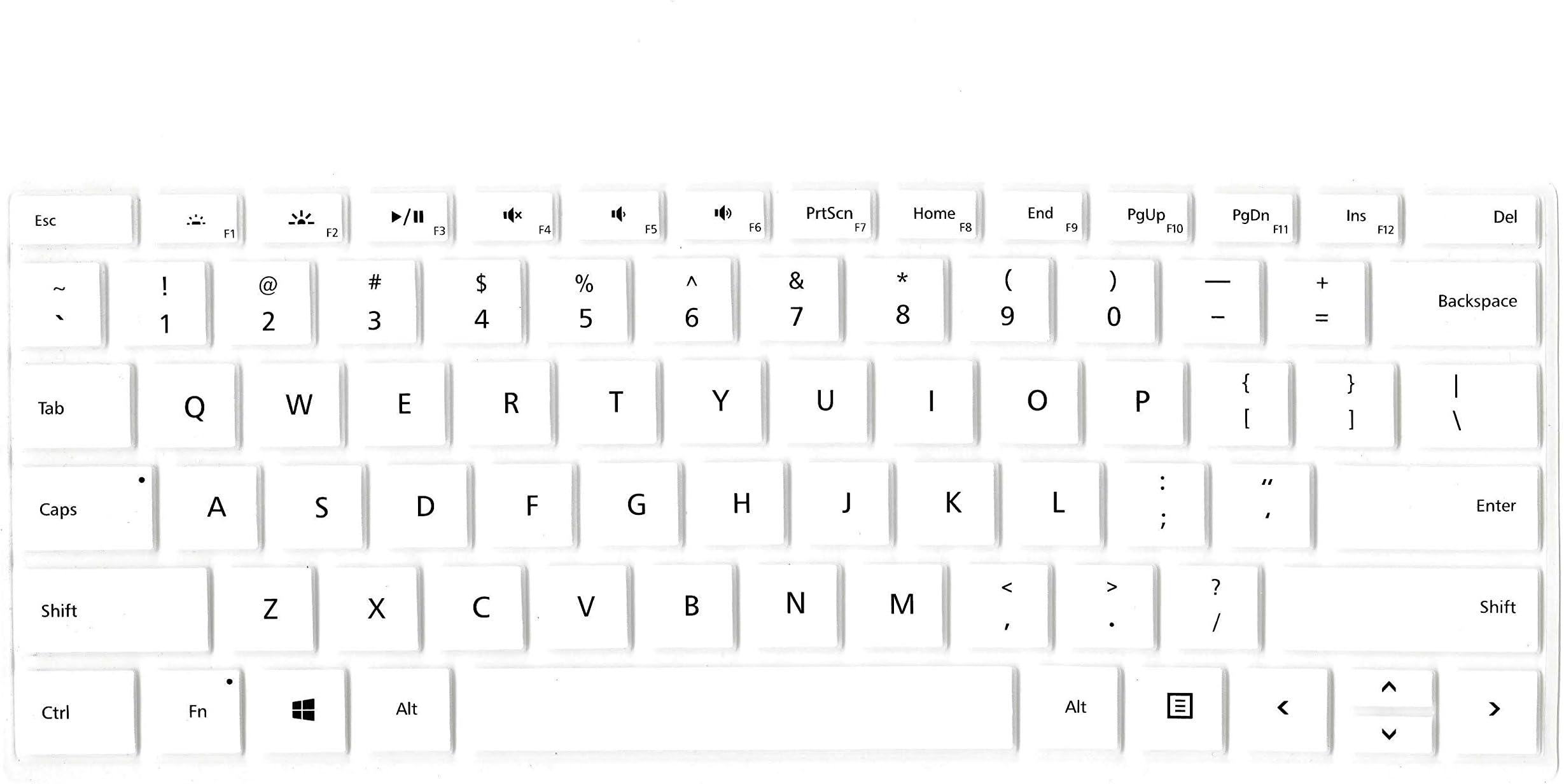 CONVAY Ultra Thin Keyboard Cover Silicone Skin for Microsoft Surface Pro4 Type Cover Keyboard (White)