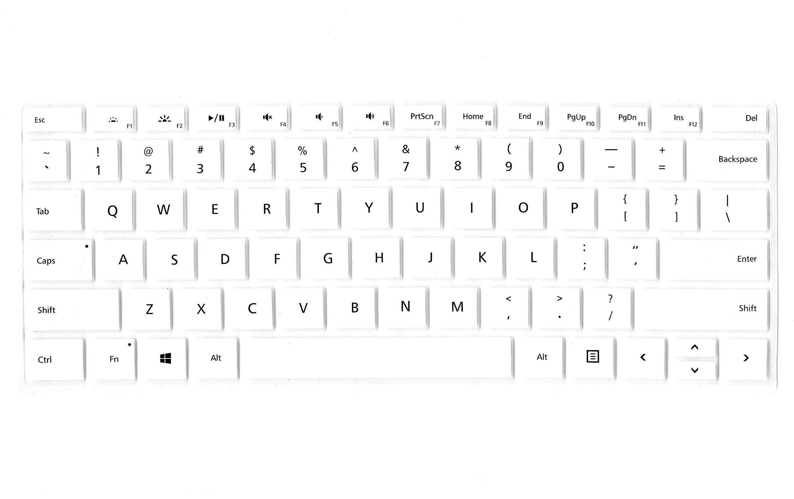 CONVAY Ultra Thin Keyboard Cover Silicone Skin for Microsoft Surface Pro4 Type Cover Keyboard (White)