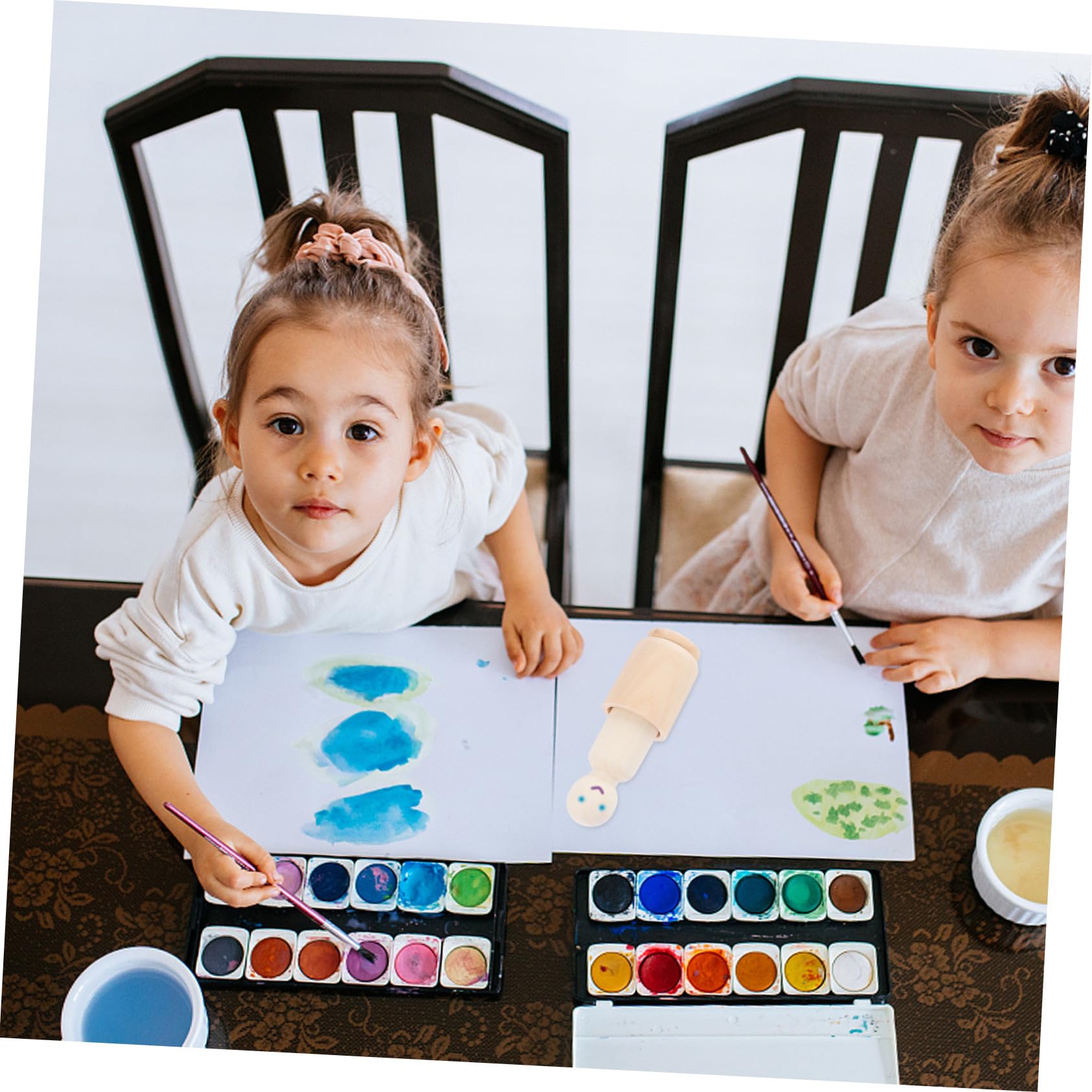 Beaupretty 10 Satz Holzpuppen und Kleiner Holzbecher 90mm Selbstgemacht Bastelset für Kinder Natürliche Holzfigur Bemalbar Kreatives Spielzeug und Dekoration