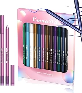 RoseFlower 12 Colors Eyeliner Pen Eyeshadow Pencil Crayon Waterproof & Long Lasting Eyeshadow Stick Matte Cream Eyeshadow Pen, Easy to Use, Eyeliner Pencil Makeup Eyeshadow Gift Set for Women