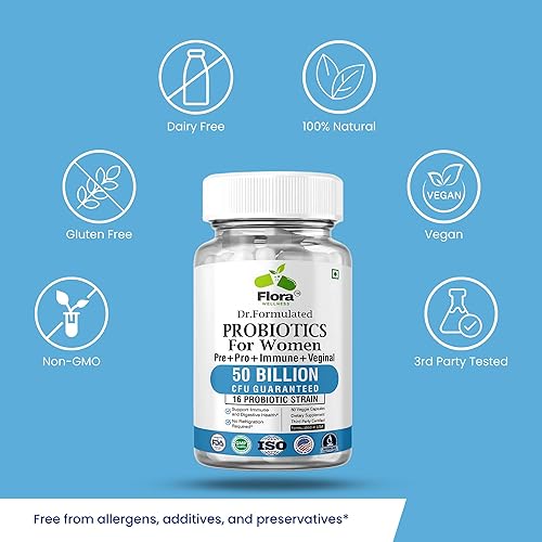 Miniatura 7 de Probióticos formulados por el Dr. para mujeres, prebióticos orgánicos, prebióticos + suplemento probiótico para apoyar la salud vaginal, el sistema