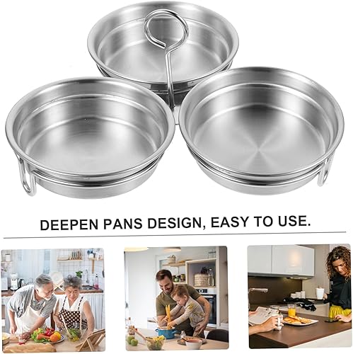 Miniatura 8 de BESTOYARD Molde de silicona circular para huevos de acero inoxidable, 2 piezas, molde de silicona en forma de huevo, soporte para huevos escalfados