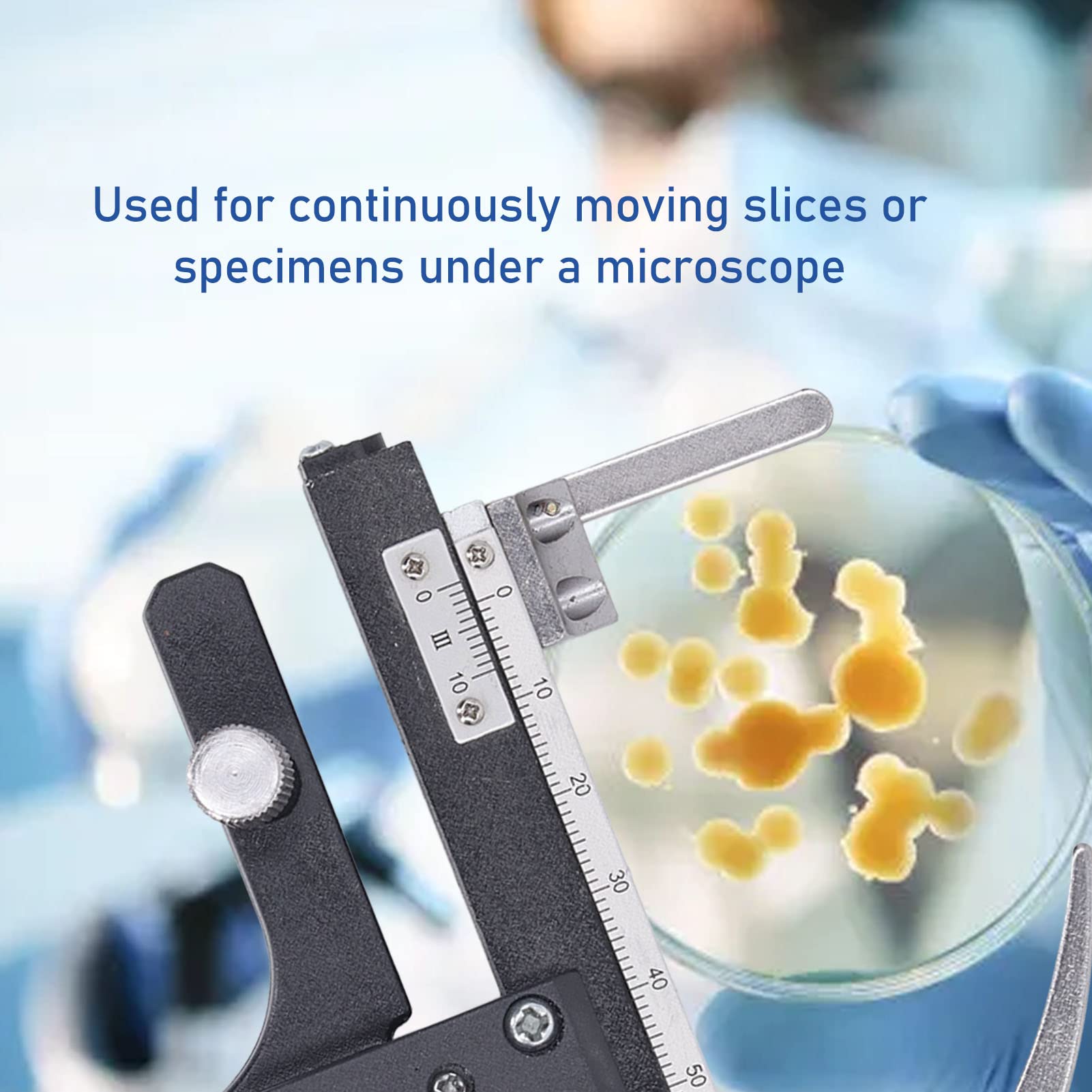 Calibrador Vernier digital,Calibradores digitales,Calibrador de microscopio,Regla móvil for microscopio Arriba Abajo Regla móvil izquierda derecha Microscopio de aleación de aluminio Etapa mecánica