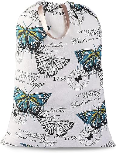 Sanlykate Bolsa de lavandería extra grande con cierre de cordón y asa, 28 x 40 pulgadas, bolsa de ropa sucia de viaje resistente para lavandería y