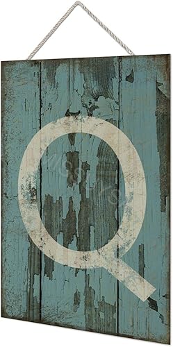 Vista 208 de Letrero colgante de madera con letra A, letrero de madera, decoración del hogar, 26 letras del alfabeto de metal, placa de madera, decoración