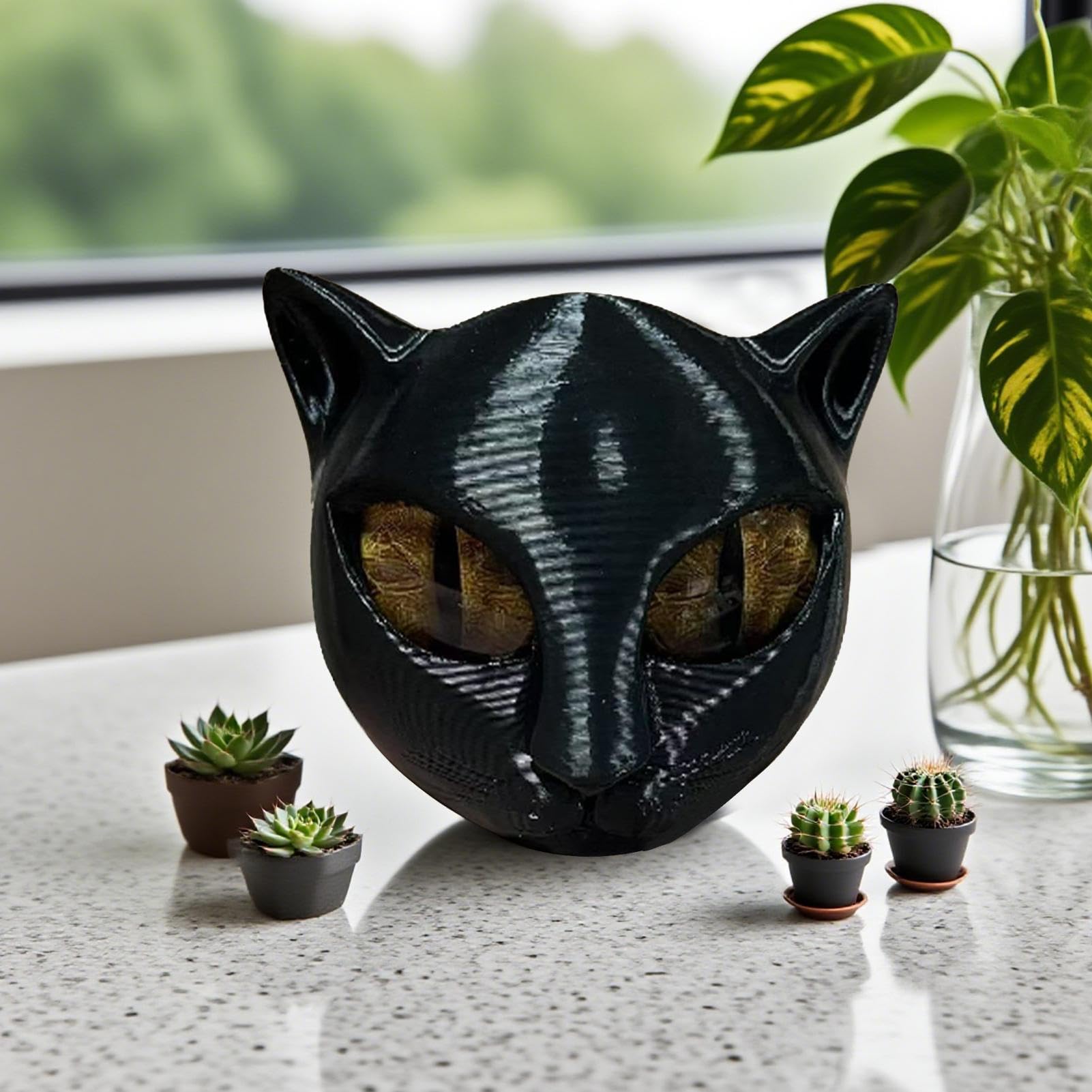 Schwarze Katzen Skulptur Aus Harz - Edle Dekofigur Für Katzenliebhaber