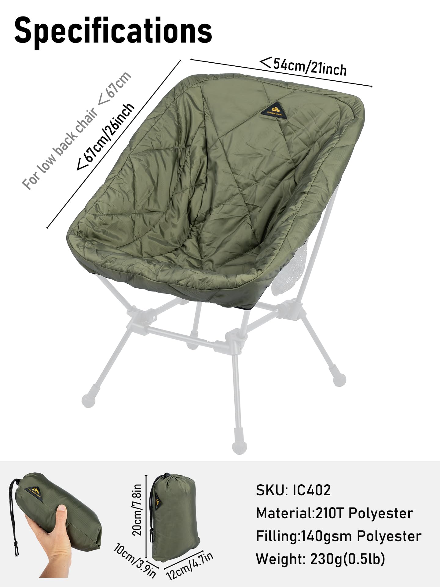Amazon.com : iClimb Quilted Seat Warmer Chair Cover for Ultralight