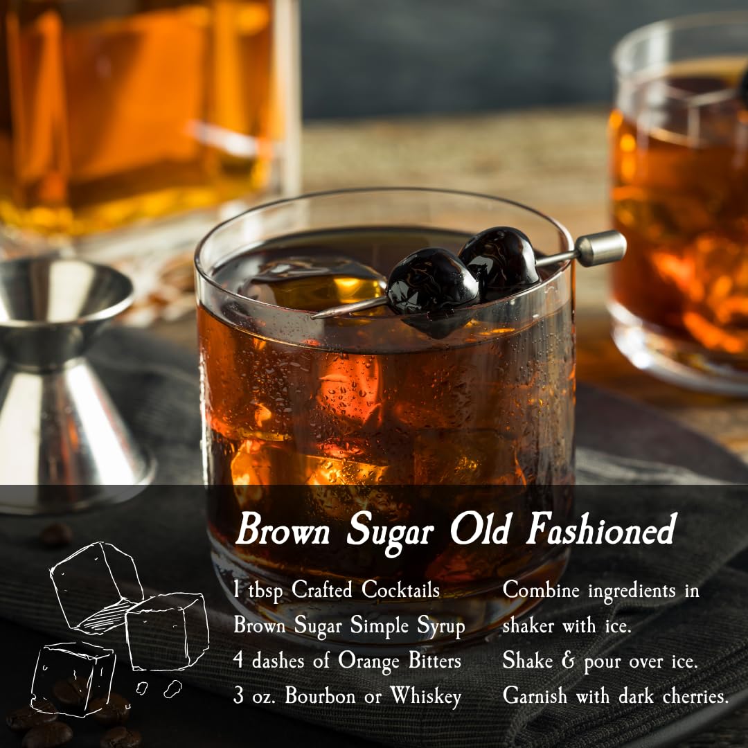 Crafted Cocktails Brown Sugar Simple Syrup | 2 Pack | 12.7 oz Each | Perfect for Coffees, Brown Spirit Cocktails, & More | Made with Premium Ingredients | Made with Real Brown Sugar