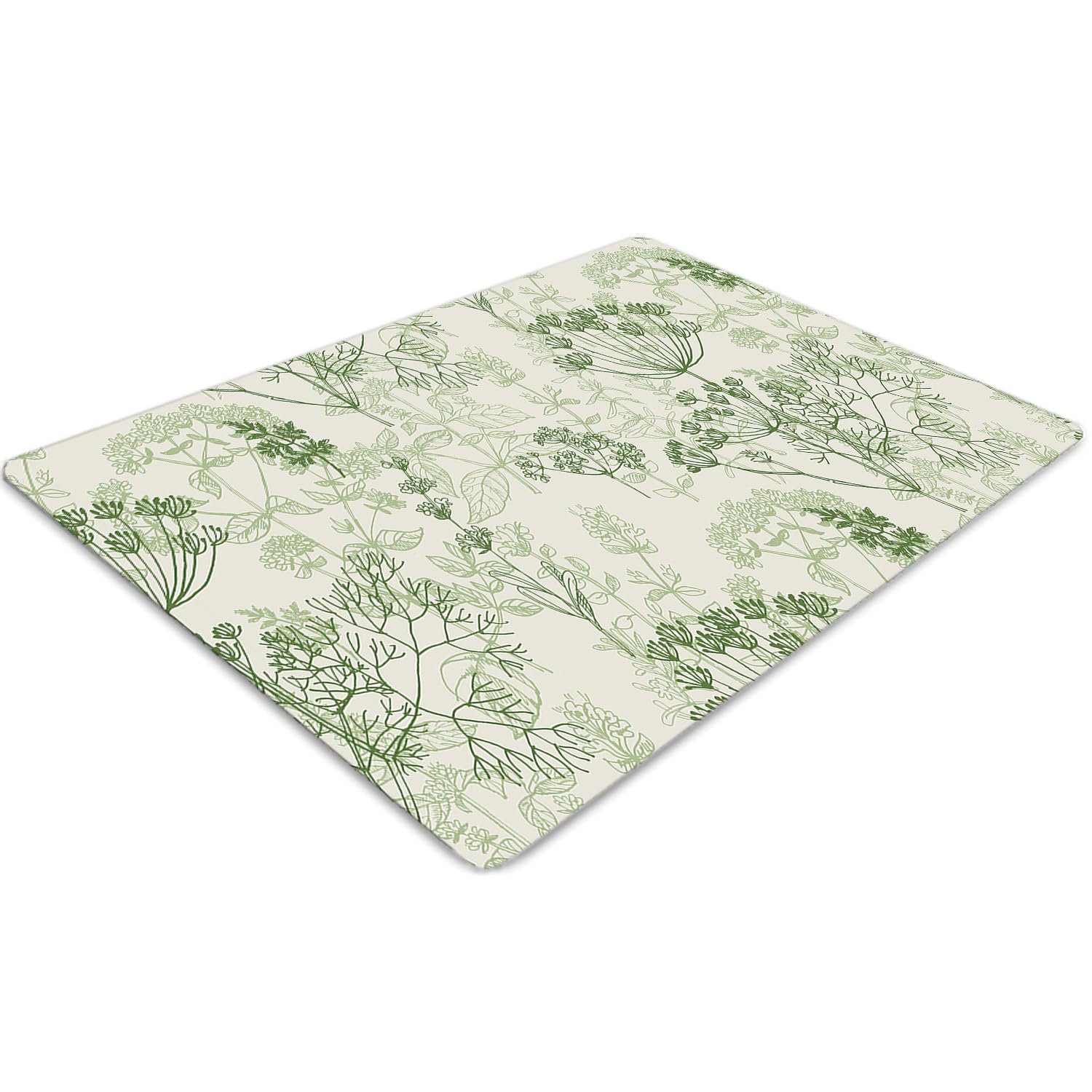 Tapis pour protection de sol imperméable et antidérapant en PVC motif herbes