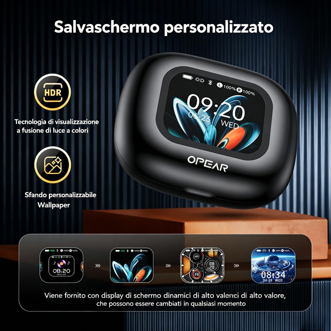 NE27 AI Cuffie Traduzione Simultanea, Auricolari Traduttore Simultaneo in 134 Lingue con Touchscreen LCD, Compatibili con iOS e Android per Viaggi, Ambiente Professionale e Apprendimento