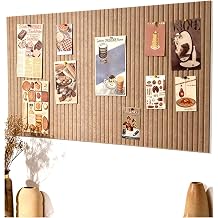 48x32 inches Large Bulletin Board, Decorative Felt Pin Board, 0.35 Thick Foldable Photo Display Board with Self-Adhesive Tape, Vision Board for School Home Kitchen Office Walls - Dark Camel