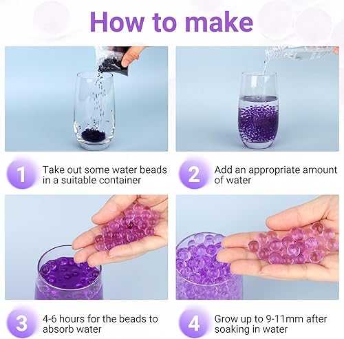 Miniatura 3 de 20000 cuentas de agua moradas para jarrones, cuentas de gel de cristal redondas para velas flotantes, decoración floral, fiesta de Navidad y