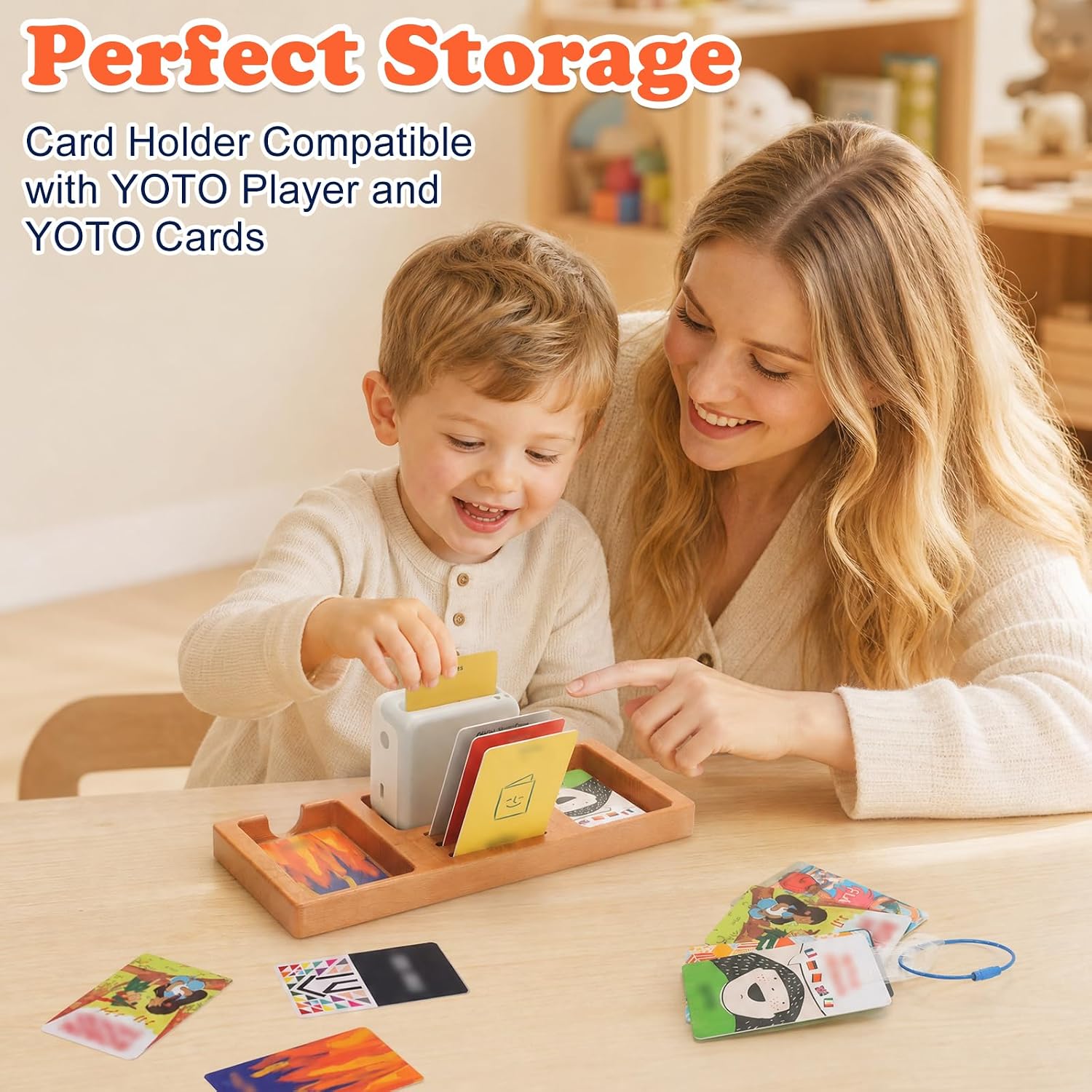 Taladad&kydspac Card Holder Compatible with MINI YOTO Player and YOTO Cards, Music Card Case Storage for MINI YOTO Card Ring Accessories, with 8 Card Slots with 5 Rings & 60 Tabs image 2