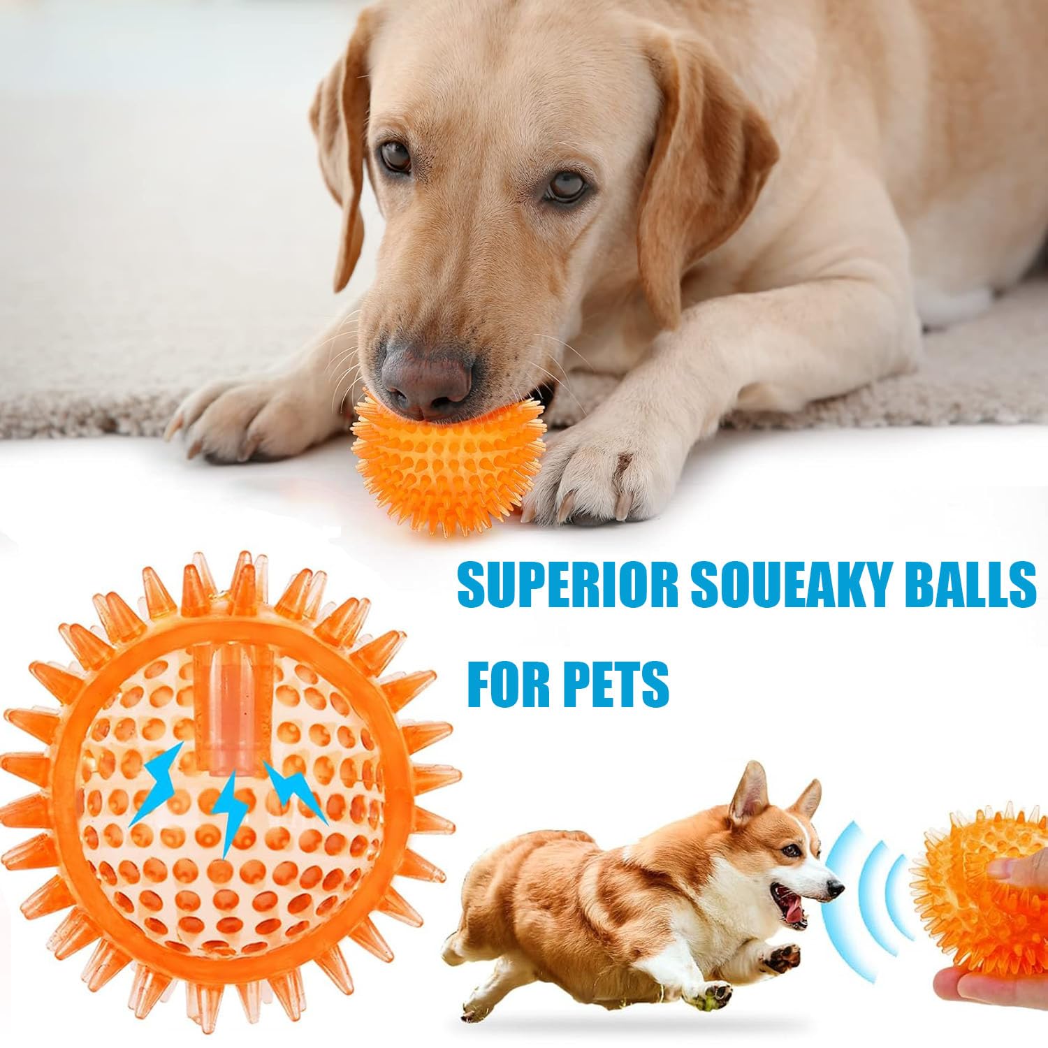 qisheng 3Pcs Squeaky Dog Ball - Image 3