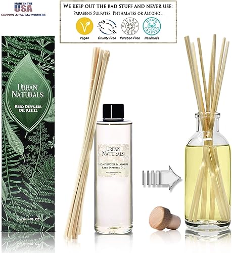 Miniatura 114 de Urban Naturals Reed Diffuser Oil Refill Ocean Mist Sea Salt with Salt Spray, Violet Leaf, Sea Grass, Driftwood 8 oz + Free Reed Sticks, Made in The