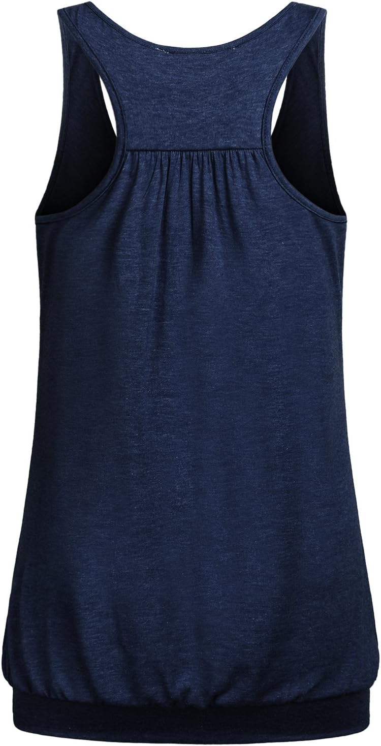 Miusey Womens Sleeveless Round Neck Loose Fit Racerback Yoga Tank Top - Image 2