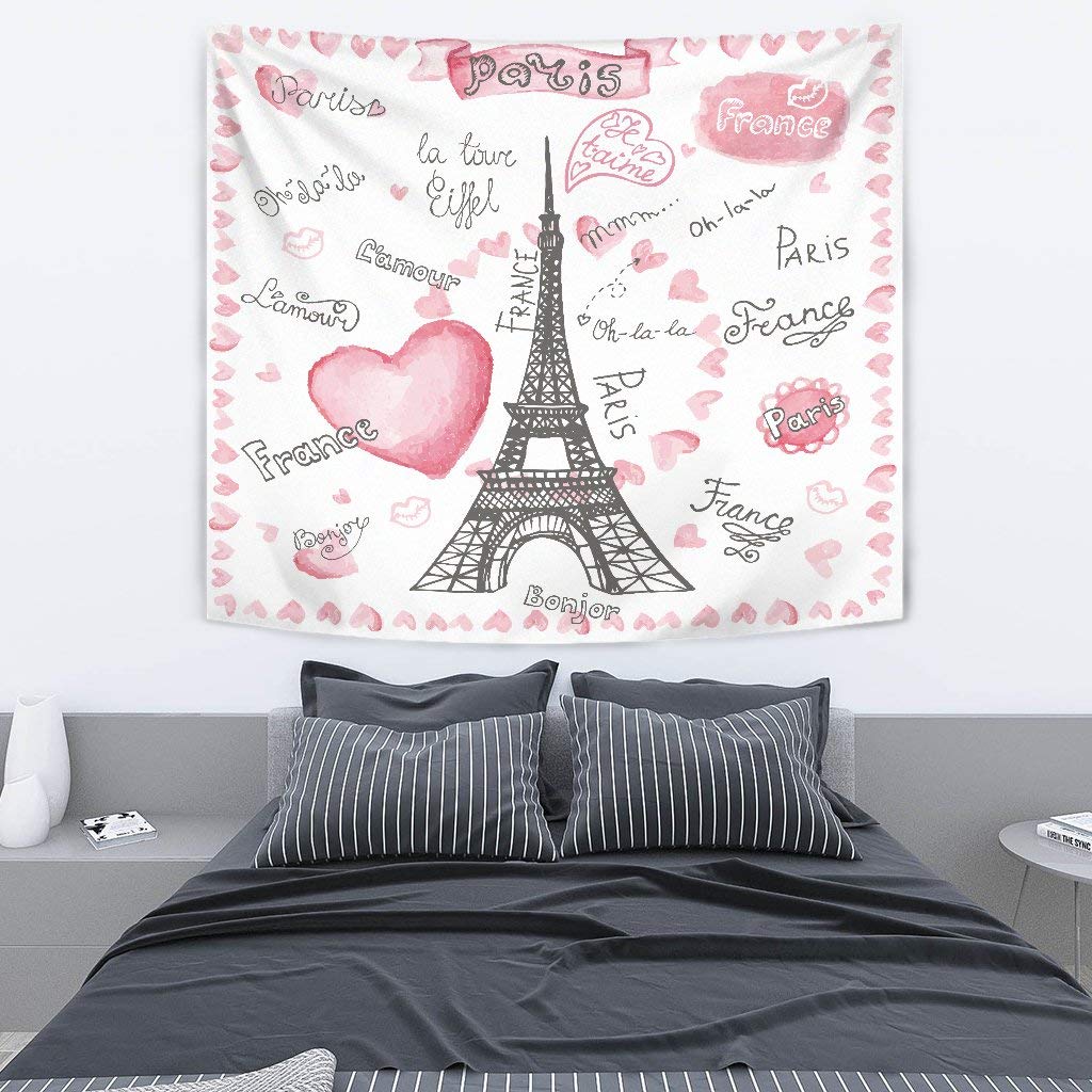Buy SHINICHISTAR 80x68Inch Eiffel Tower Nursery Tapestry for Teens