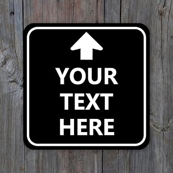 Custom Square Up Arrow Metal Sign Personalized Any Text for Street Sign Customized for Home Decor Office Business Yard Signs
