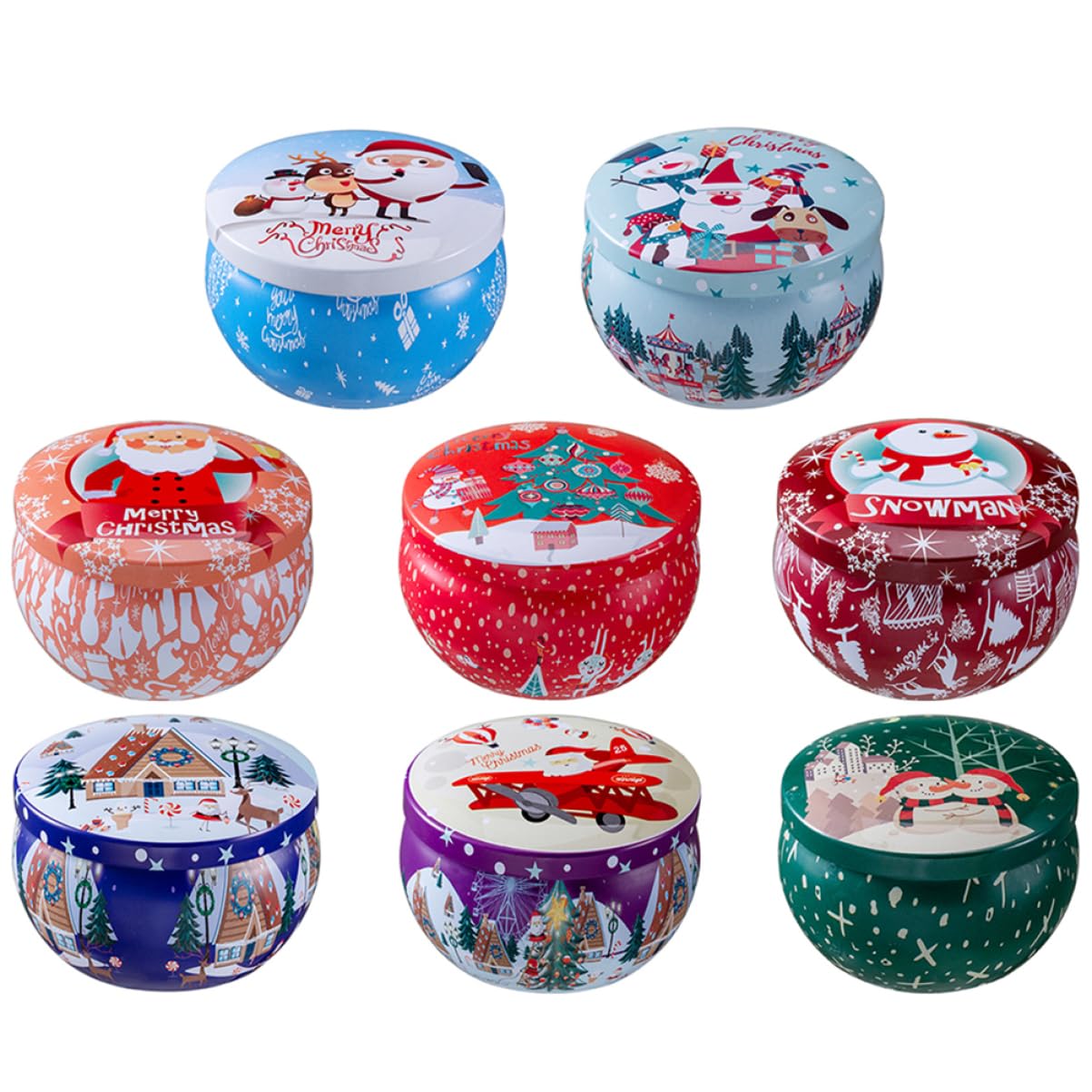 VILLCASE Kit de 8 Velas Aromáticas Navideñas Ecológicas, sin Humo, Obsequio Adecuado para Ambientación Navideña