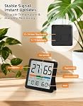 NOKLEAD Thermomètre intérieur d'hygromètre numérique : moniteur de température et d'humidité avec capteur précis, petit compteur d'humidité avec date pour la maison Garage Salle de bébé à serre (1, Noir, 7*7*1,4cm)
