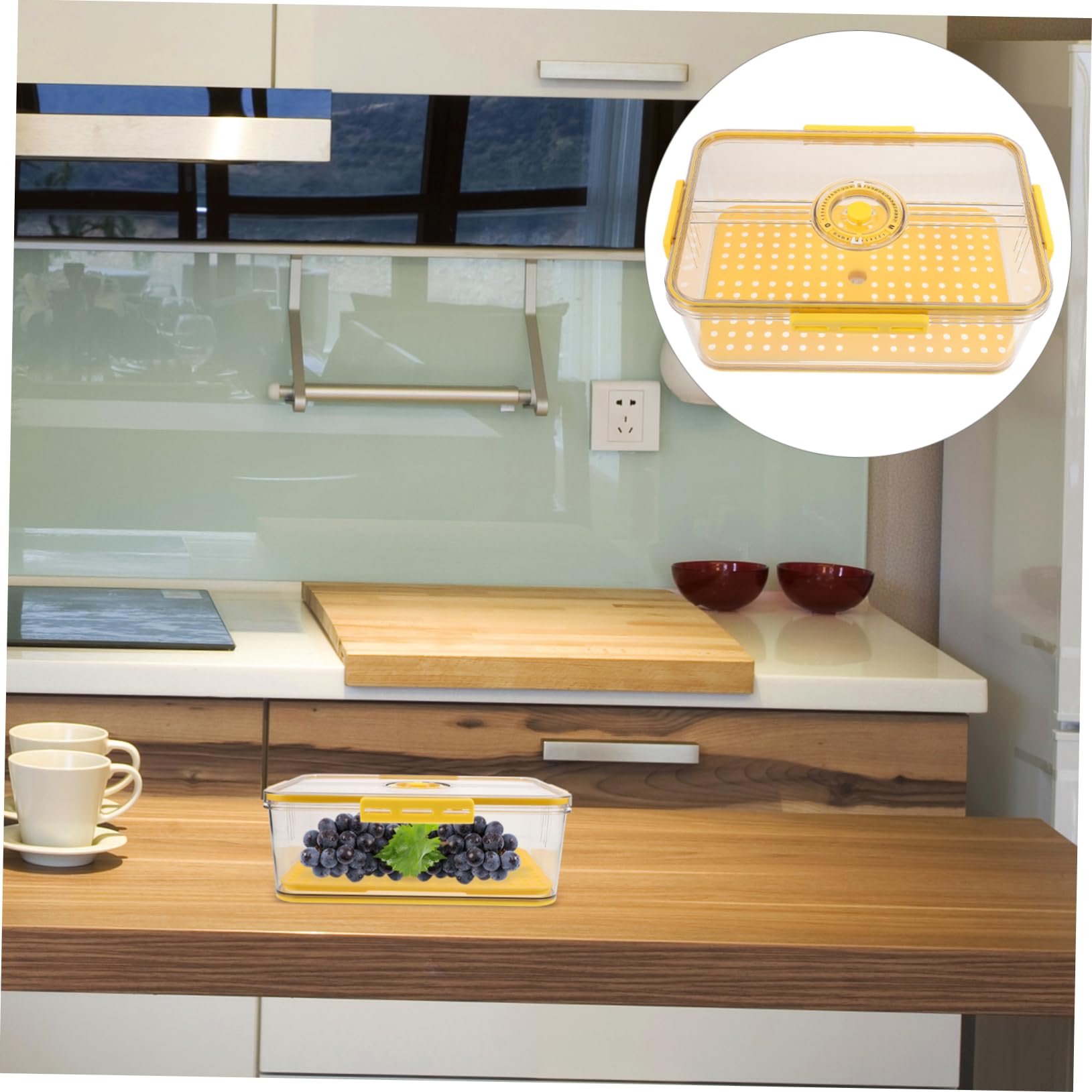 PRETYZOOM Caja Pan Registro Transparente Tostadas Refrigerador Soporte Alimentos Almacenamiento Cuentas Pan Refrigerador Caja Almacenamiento Hogar Alimentos Tazones Comer Tapa
