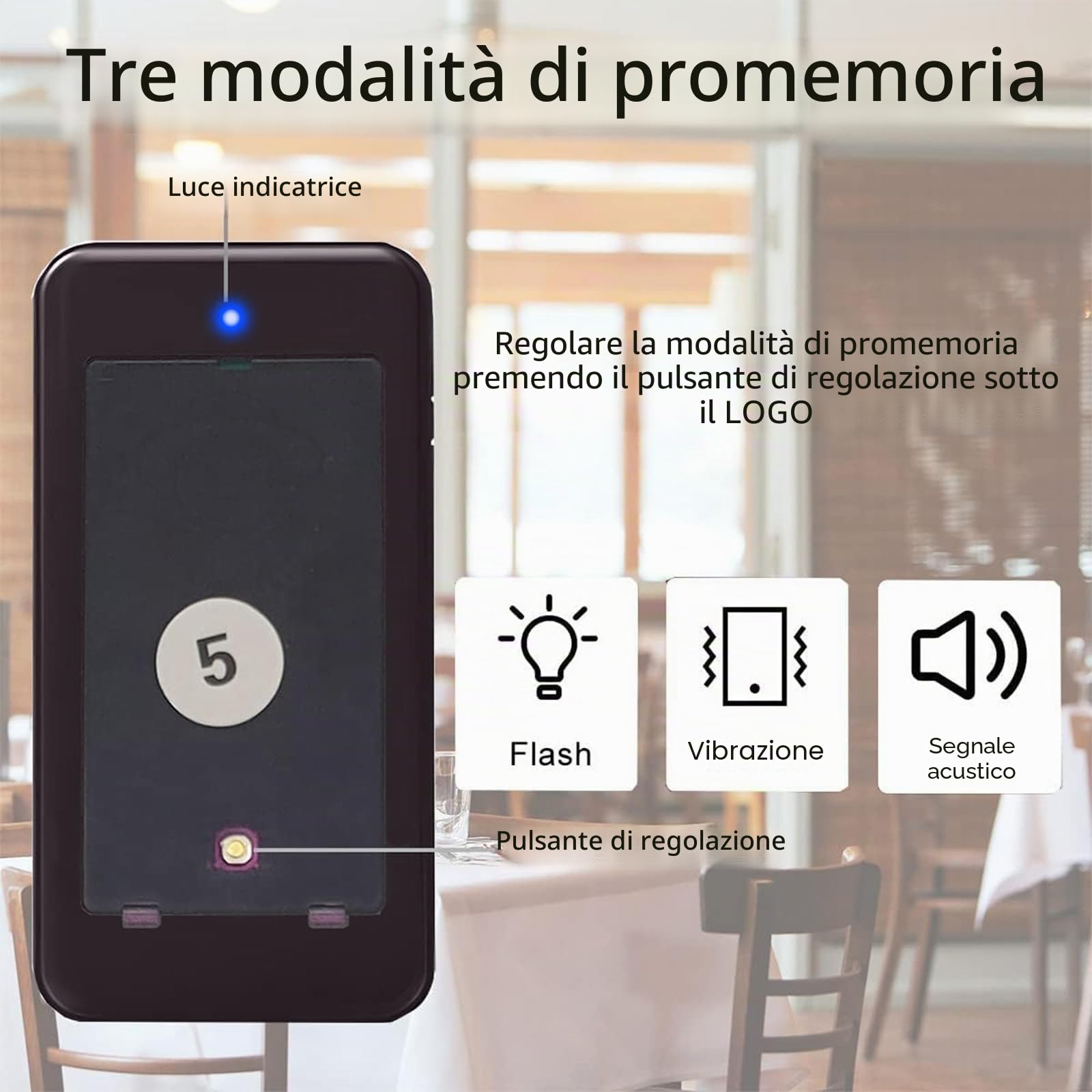 Cercapersone Ristorante, 500M Pager Ristorante, 16 Cercapersone | 5 Modalità di Chiamata, Facile da Configurare, Cercapersone Wireless per ristoranti, Food Truck, Pasticceria, Hotel