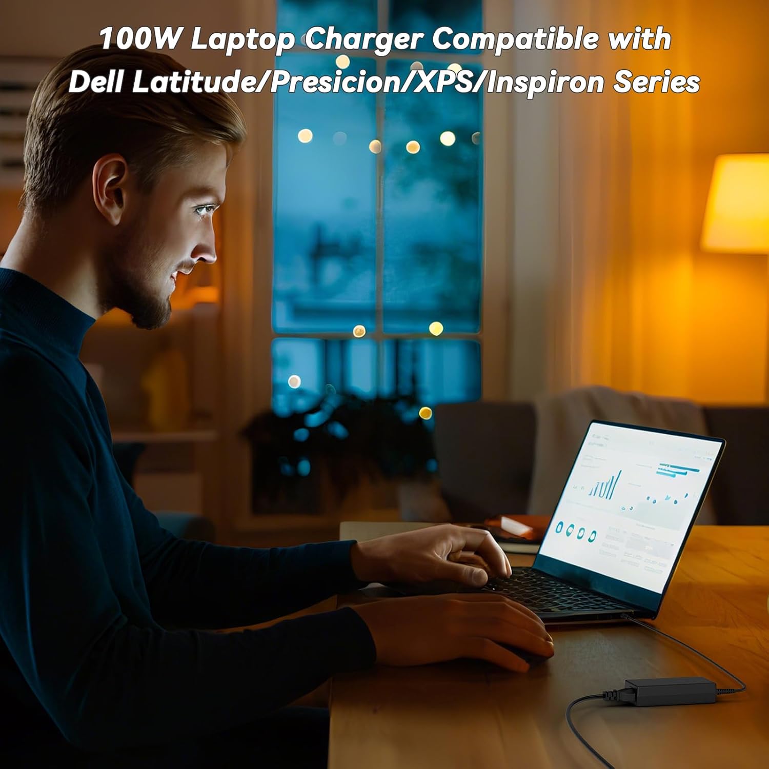 100W USB C Laptop Charger Compatible with HP Ominibook 5 7 X,Firefly G11 Zbook 8 g1i g1a,Lenovo Yoga Slim 7 Pro 14IAP7,IdeaPad 5 Pro 16,Dell Precision Latitude 90W 65W Type C Power Cord