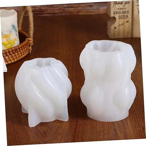 Miniatura 4 de Abaodam Juego de 4 moldes de silicona para velas, rotación de ondas, molde de silicona 3D para hacer velas, jabón de cera de soja, vela perfumada DIY