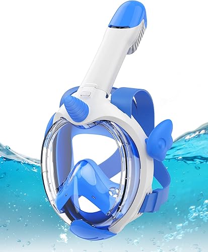 Miniatura 1 de Equipo de esnórquel estilo unicornio para niños, antifugas, antivaho, vista HD de 180, bolsa portátil incluida, juego de esnórquel perfecto para