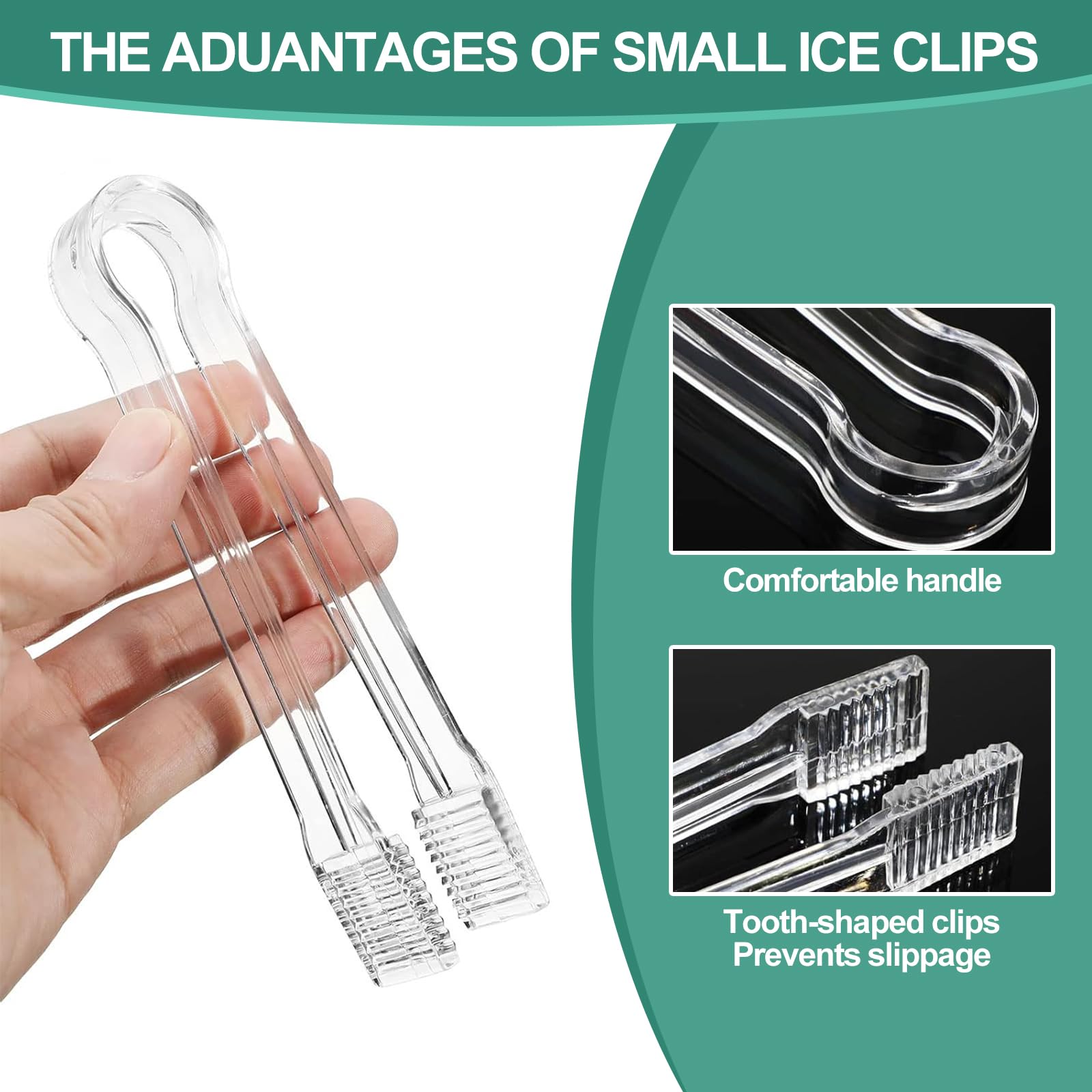 10Pcs Plastic Buffet Serving Tong, Mini Kitchen Tongs, Small Buffet Serving Tongs Set, 6.3 Inch Plastic Buffet Serving Tongs, Clear Kitchen Tongs for Buffet Party Appetizers Dessert - Image 3