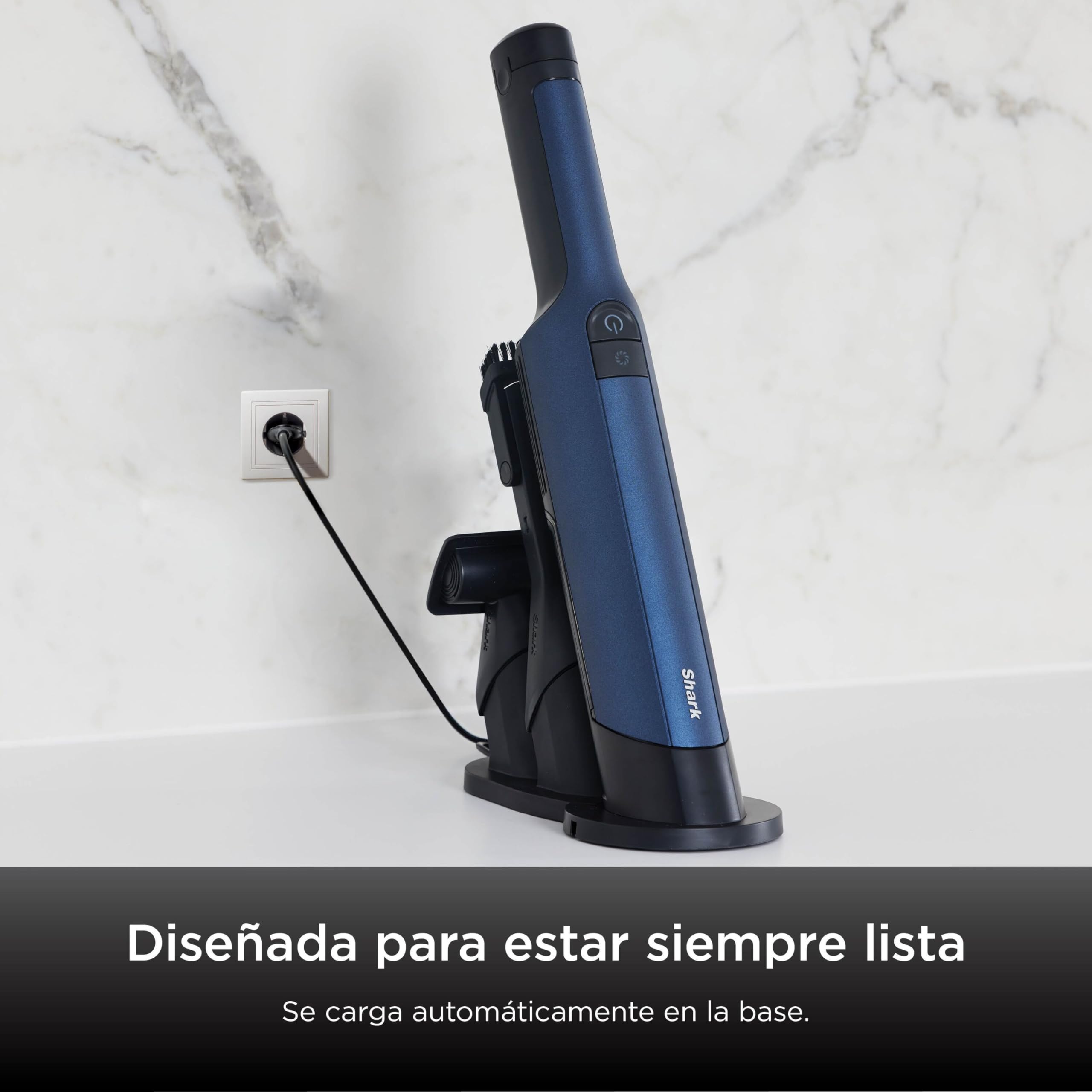 Shark WandVac 2.0 Aspiradora de Mano sin Cable - Potente Succión en Diseño Ligero y Compacto - Incluye Cepillo Multisuperficie y Base de Carga - Azul, WV270EU